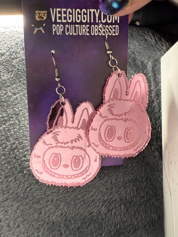 Furry monster acrylic earrings