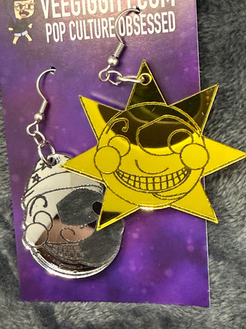 Sun and moon acrylic earrings