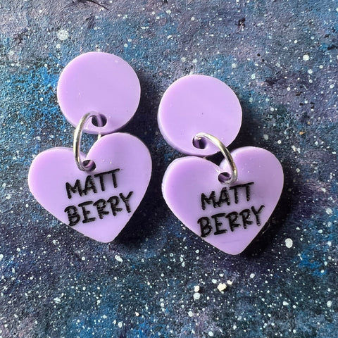Matt Berry SweetHeart Acrylic stud Earrings