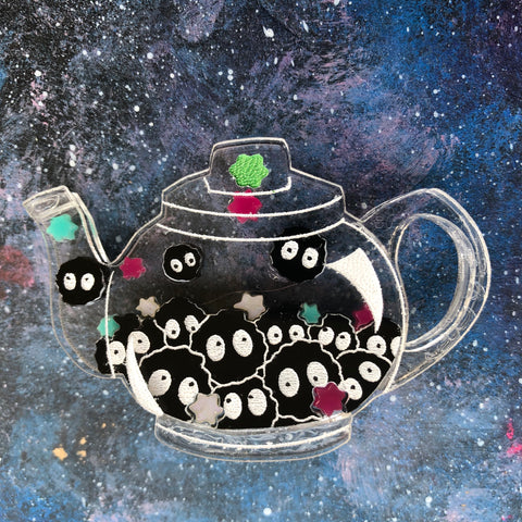 ARCHIVED Soot Sprite Teapot Acrylic Brooch