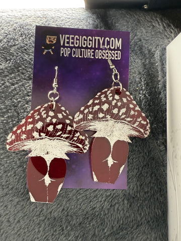 Mushroom butts acrylic earrings