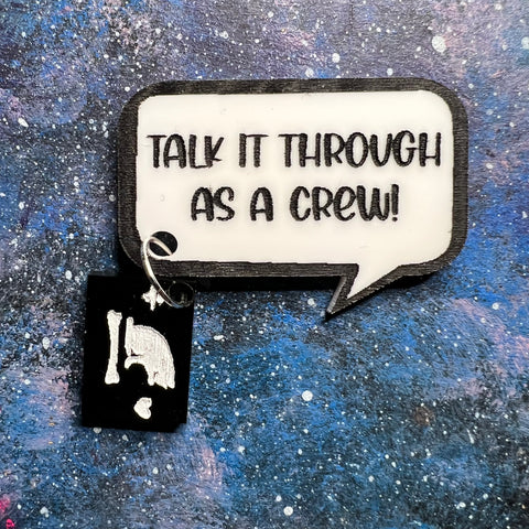 Talk it through Acrylic Quote Brooch Pin