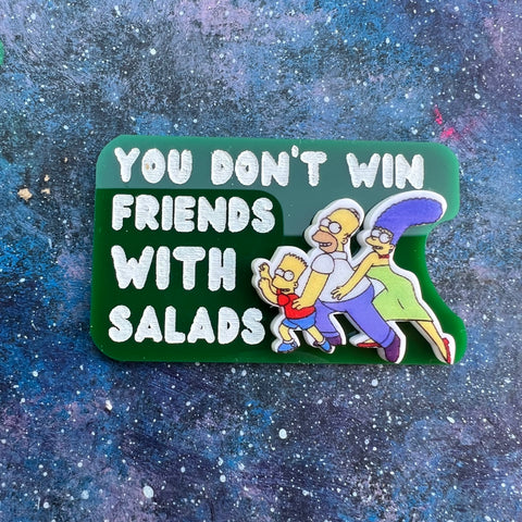 Salad = No Friends Acrylic brooch