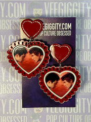 Frilly heart earrings