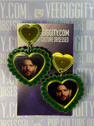 Soldier Boy Frilly Hearts Earrings