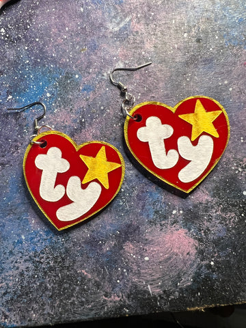 Nostalgic tag acrylic earrings