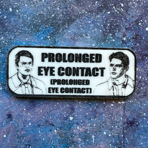 Prolonged eye contact acrylic brooch