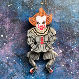 PREORDER Dancing clown Acrylic brooch BooGiggity Day 14