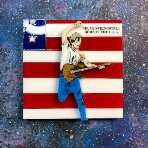 Born in the USA Acrylic brooch
