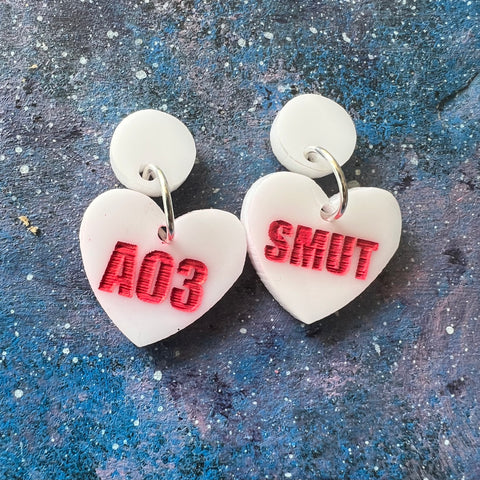 Fanfic Acrylic heart earrings