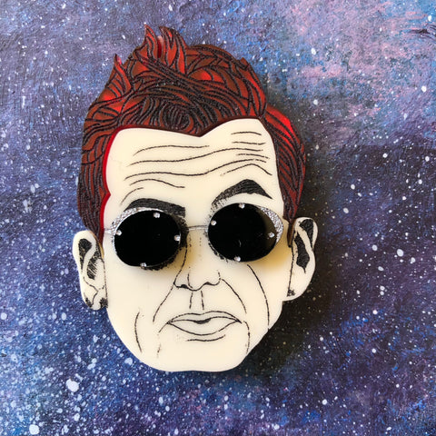 Crowley Face Acrylic Brooch