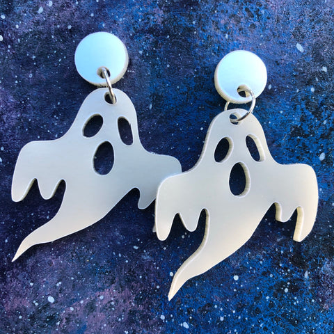 Iridescent Ghost acrylic earrings