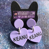 Keanu Acrylic Laser Cut Earrings Candy Heart