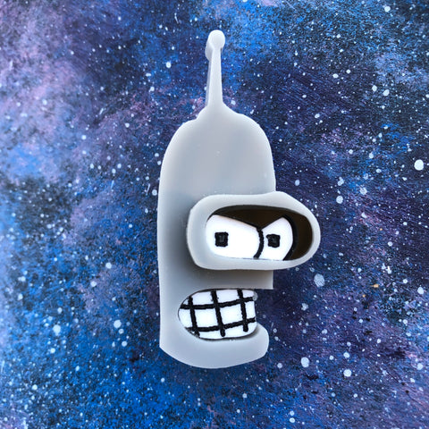 Bender Acrylic Brooch Limited Run Robot Cartoon