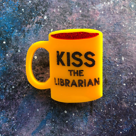 Kiss the Librarian Acrylic Brooch