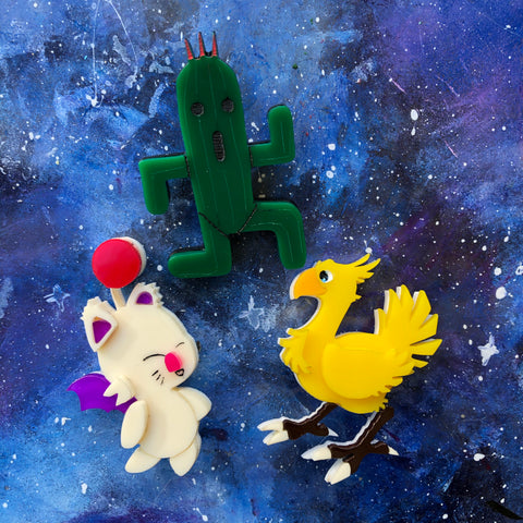 Final Fantasy Creatures Acrylic Brooch set of 3