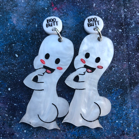 PREORDER Boo Butts Acrylic Earrings BooGiggity Day 22