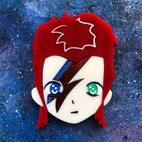 Little Bowie Acrylic Brooch Little Rockers David