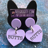 Butts Acrylic Laser Cut Earrings Candy Heart