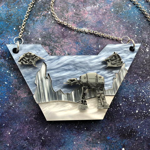 Hoth Scene Acrylic Statement necklace
