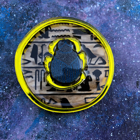 Scarab Mummy Acrylic Brooch