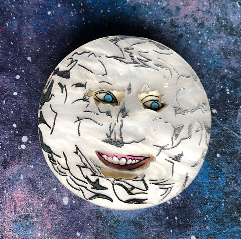 The main moon acrylic brooch