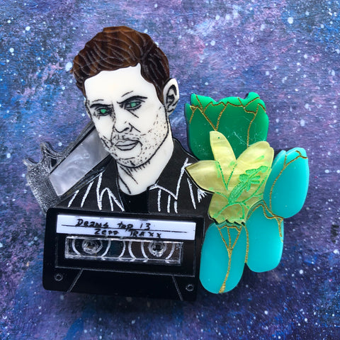 Dean Winchester Flowers Acrylic Brooch Supernatural