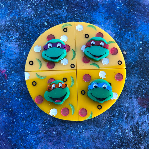 Pizza turtles Acrylic brooch